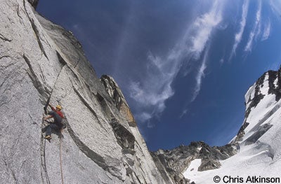 Bugaboos’ free-climbing action Bugaboos’ free-climbing action