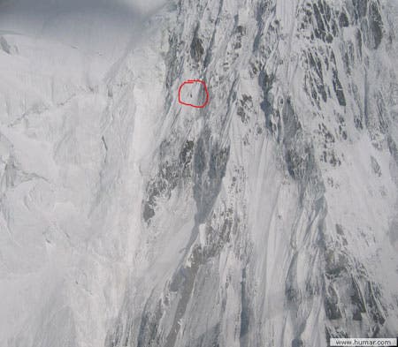 Tomaz Humar’s location on the Rupal Face of Nanga Parbat.