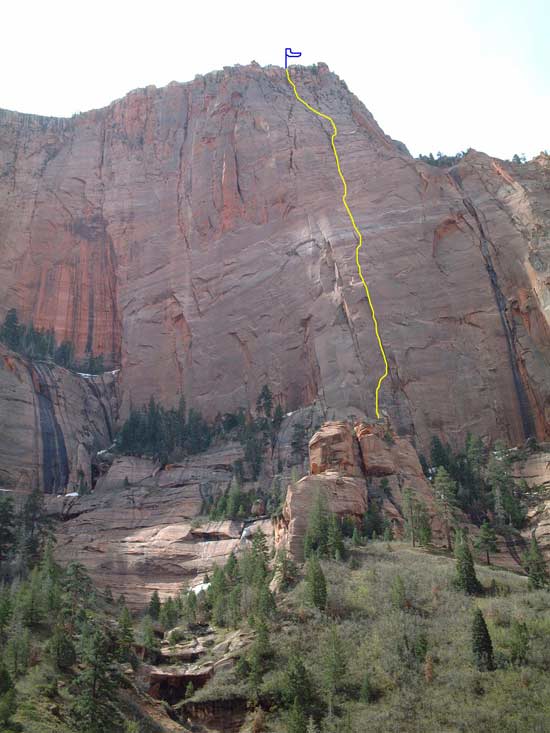 The line of Thunderbird Wall. The line of Thunderbird Wall.