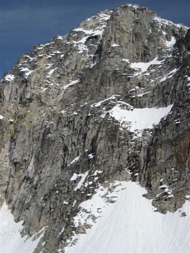 Got Lucky on the Royal Tower starts at Got Lucky on the Royal Tower starts at the lowest rock band and climbs straight up through the final pilar.