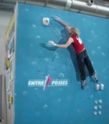 Peter Würth making his record leap in Germany.