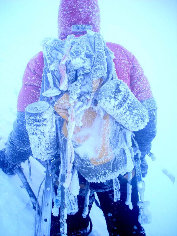 Chad after a long night out at 20,000'. Chad after a long night out at 20,000'.