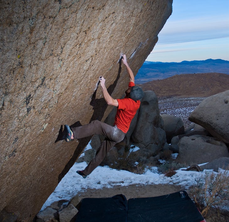 Matt Wilder on the crux of The Swarm (V Matt Wilder on the crux of The Swarm (V14). Photo courtesy of http://mattwilderclimbing.blogspot.com
