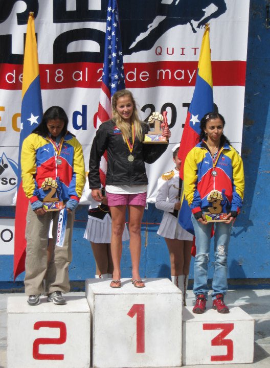 Women's lead champs on the podium: Sash Women's lead champs on the podium: Sasha DiGiulian (1), Francis Rodriguez (2), Estefania Mesias (3). Photo courtesy of Sasha DiGiulian