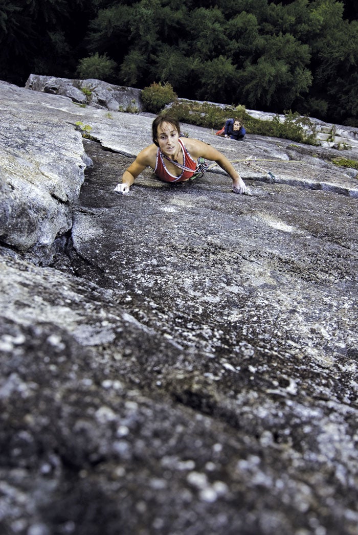 Ginnie Jo Blue hopes the next hold's a Ginnie Jo Blue hopes the next hold's a little better on pitch five. Photo by Max Hasson