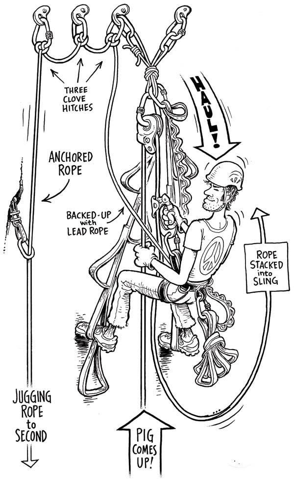 Hauling-Illo-BW_34926 How to haul a bag on a big wall.