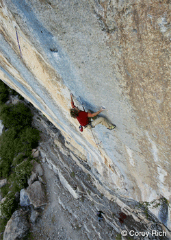 ChrisSharma-3degrees-cover_2379.gif EXTENDED FEATURES - Miss the crux lunge, and it's miles of penalty slack. Sharma spent three days lobbing here before he snatched the hold. © Photo…