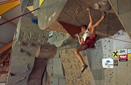 May 28, 2005. Christian Bindhammer (GER), qualif. route. UIAA World Cup, Imst, Austria. © Bernardo Gimenez