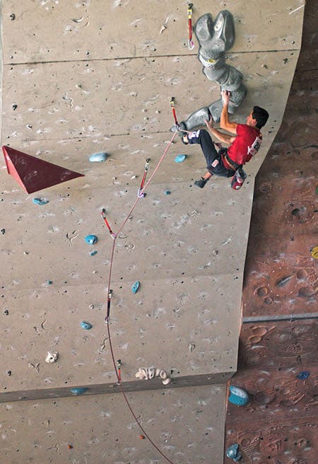 May 28, 2005. Ramon Julian (SPA), 1/2final route. UIAA World Cup, Imst, Austria. © Bernardo Gimenez