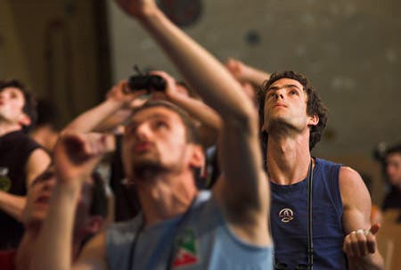 May 28, 2005. Patxi Usobiaga (SPA), Final route observation. UIAA World Cup, Imst, Austria. © Bernardo Gimenez