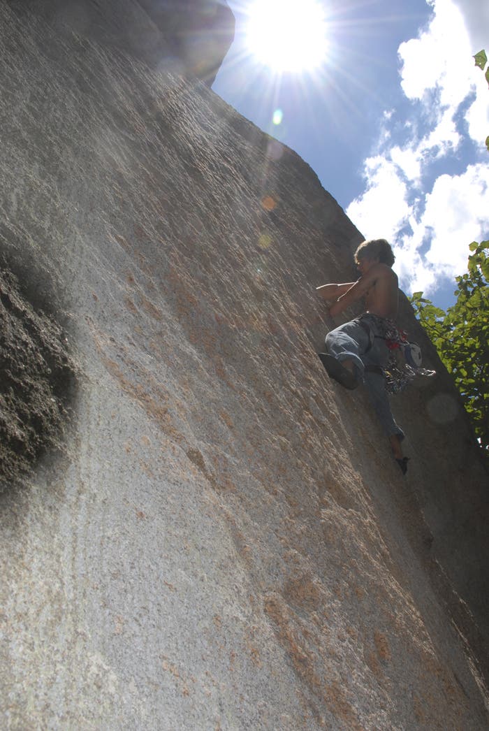 Chad Heddleston, Old Rag Mountain, VA, Bush Whack Crack, 5.10C. Photo by Jesse Von Fange  vonfang.blogspot.com