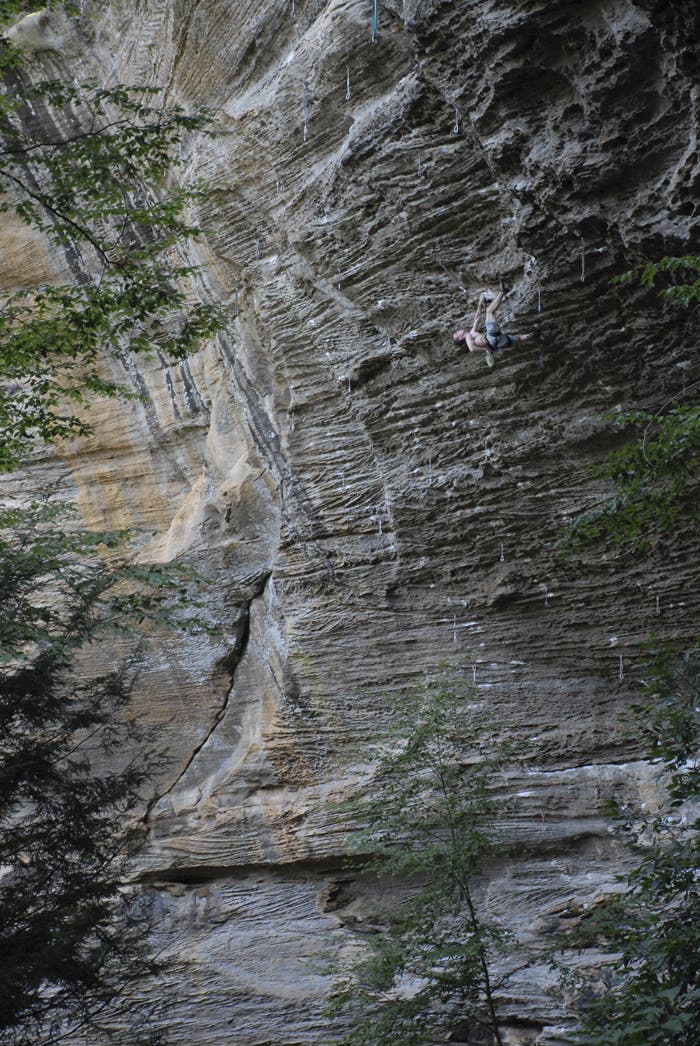 Climber, Red River Gorge, KY, 5.13A. Photo by Jesse Von Fange  vonfang.blogspot.com