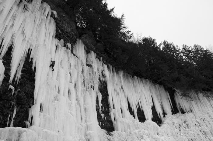 Jonathan Heddleston, Salmon River Gorge, NY, A Fish Called Wanda, WI 5 M7. Photo by Jesse Von Fange  vonfang.blogspot.com