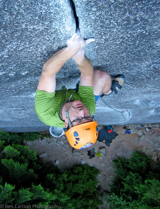 Kyle-Exasperator1-c_1093.jpg Kyle Hammond leading his first 5.10 on Exasperator in Squamish, BC. © Photo by Ben Carlson