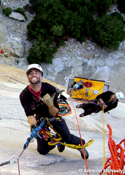 Photopost-122107_2502.gif PHOTOPOST ACTION — Brothers on Space, El Capitan - Timmy and Sean O'Neill (who is a paraplegic) ascend ropes as Cedar Wright breaks down the belay;…