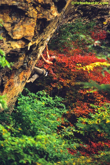 Strevels Gets in Shape SP_10916.jpg Senja Palonen on Strevels gets in Shape 5.12b, Red River Gorge, Kentucky © Photo by Rich Wheater