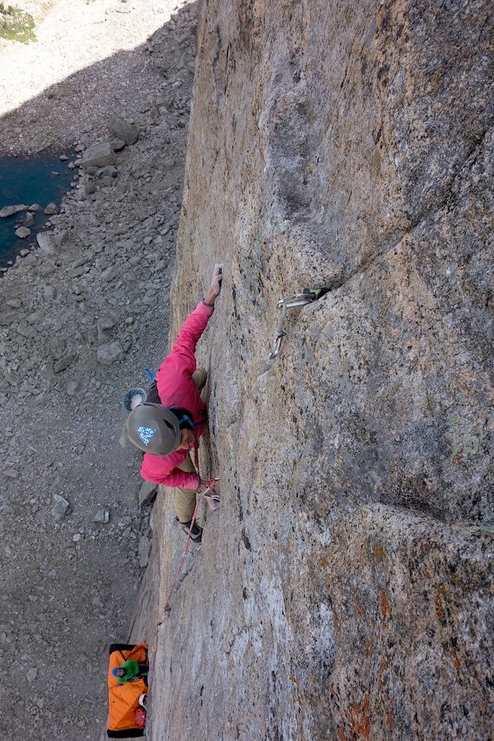 Hooker-118 Mason Earle leading the 5.13a seventh pitch.