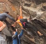 Jackie Hueftle Climbs Full Chaos V10 Rmnp Climbing
