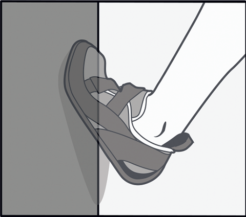 Flat wall Flat wall foothold rock climbing smearing footwork technique