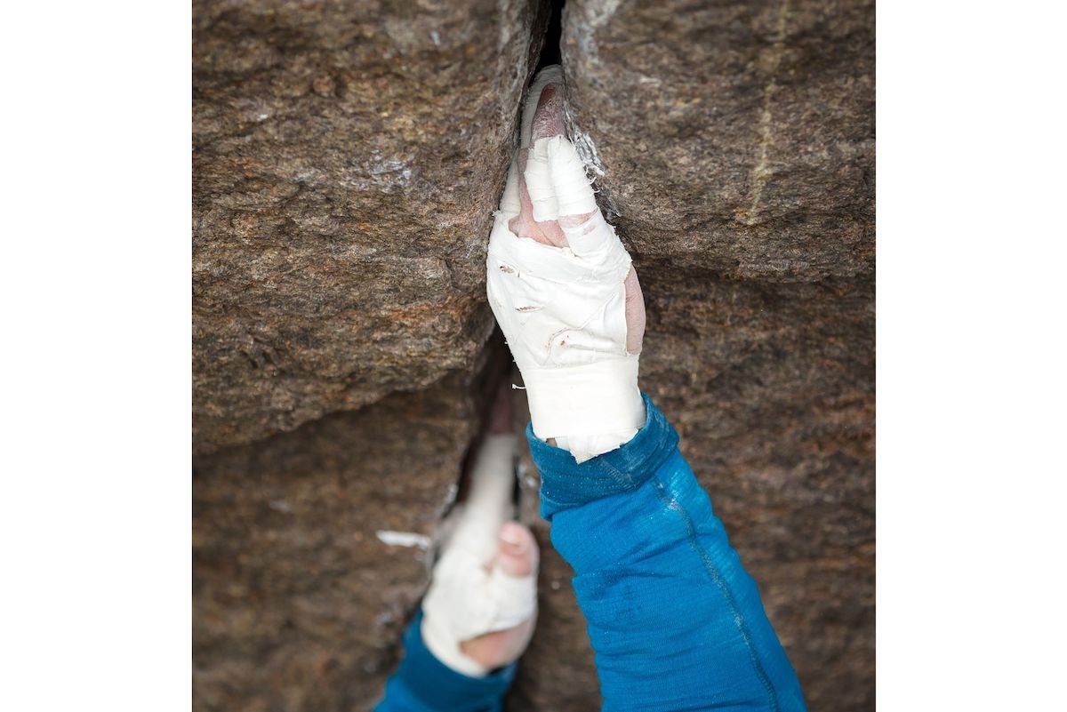hands crack climbing