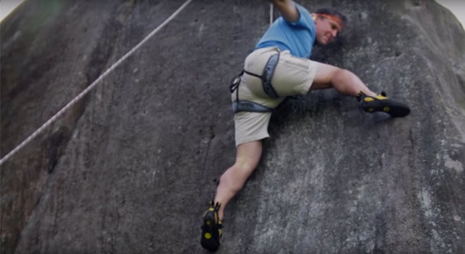 "Video: Johnny Dawes No-Handed Climbing 2"