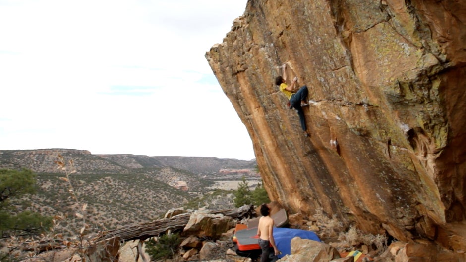 Two First Ascents on the Roy, New Mexico Megaboulder Climbing