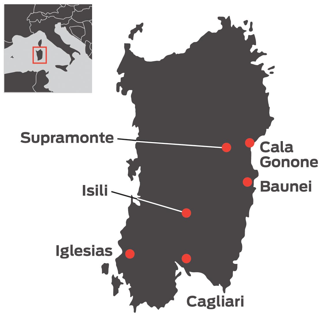 Sardinia Rock Climbing Map