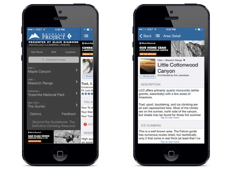 mountain project app rock climbing gear