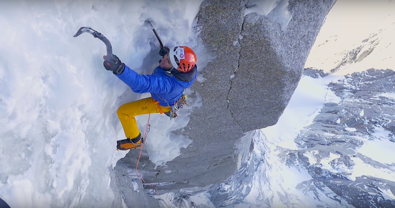 "Ueli Steck Ice Climbing Les Drus France Video"