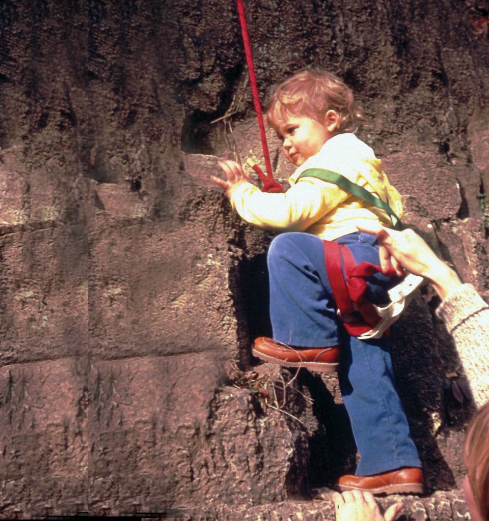Rock climbing baby cute