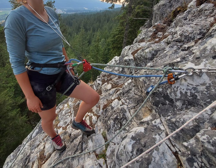 Clipping in to an anchor to toprope solo and multipitch.