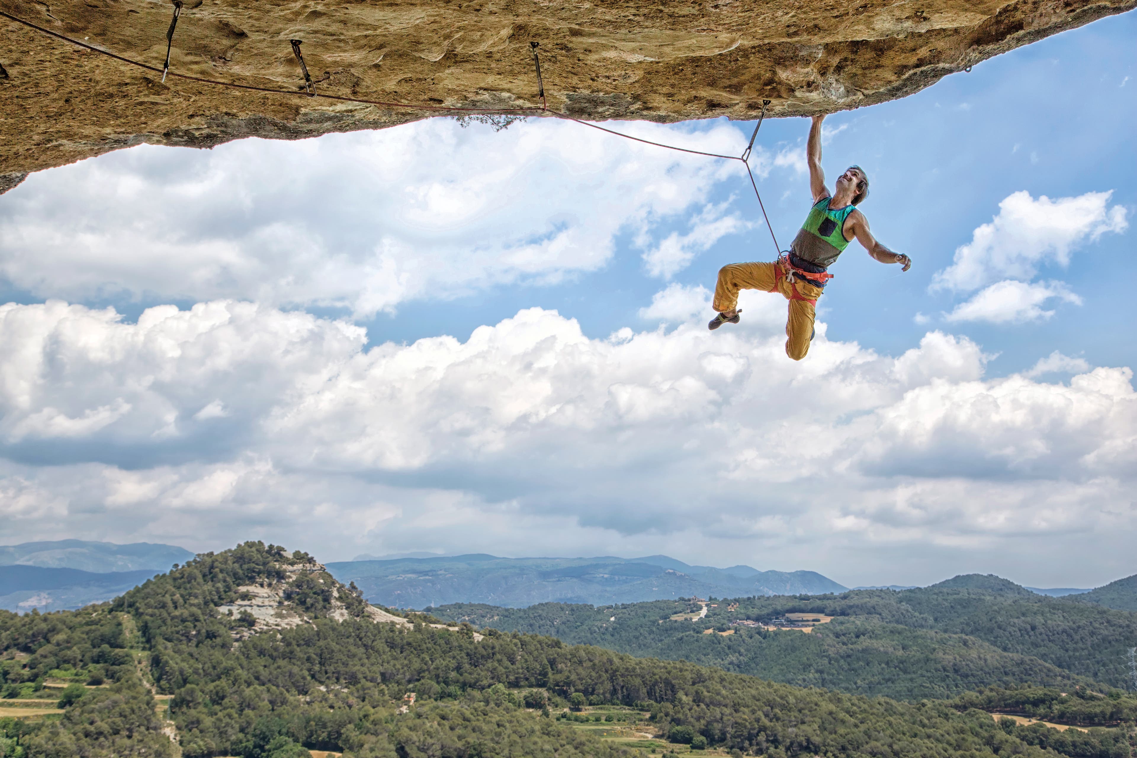 Chris Sharma Warm Up Sport Rock Climbing