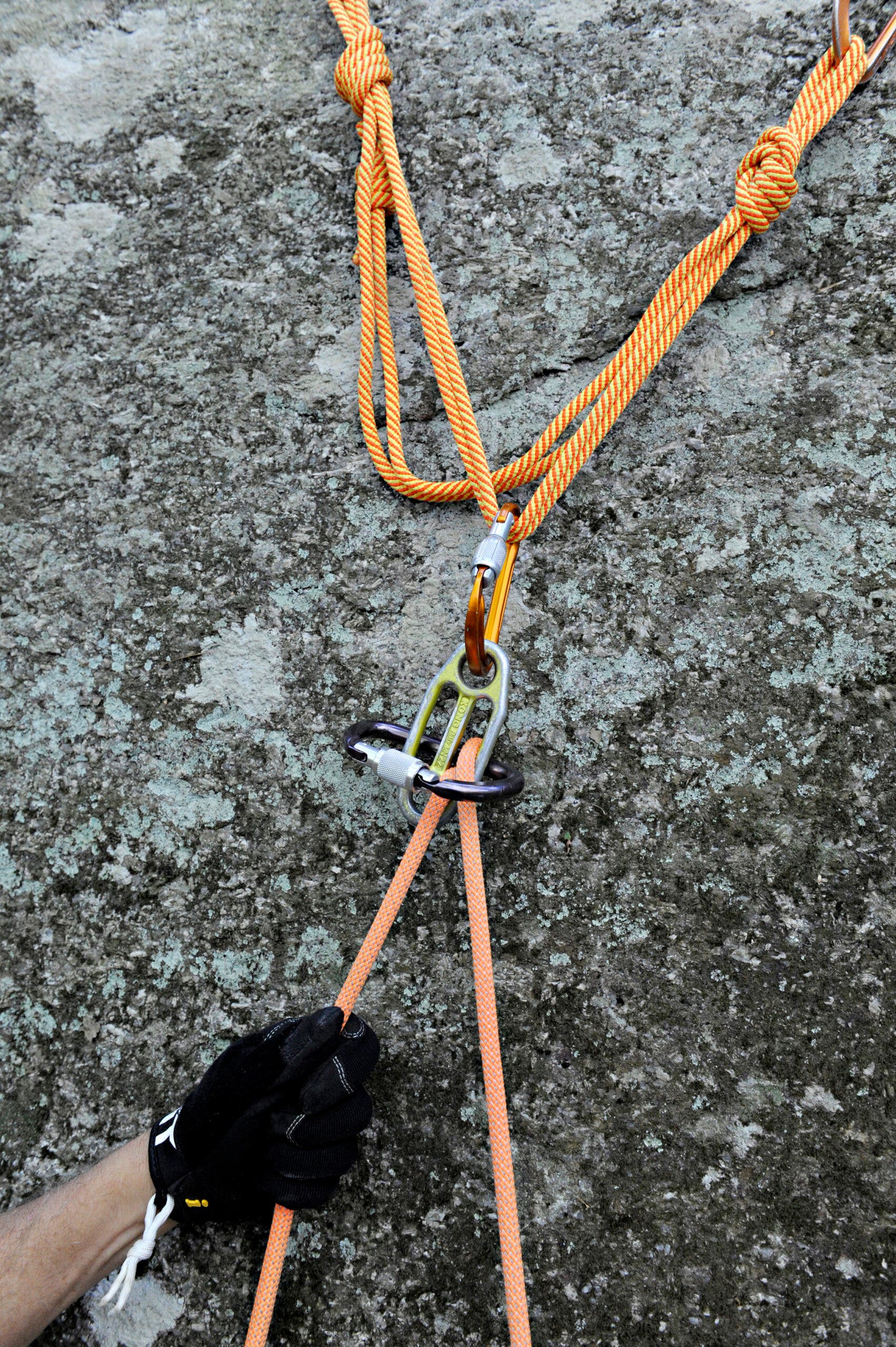 Quad anchor top belay