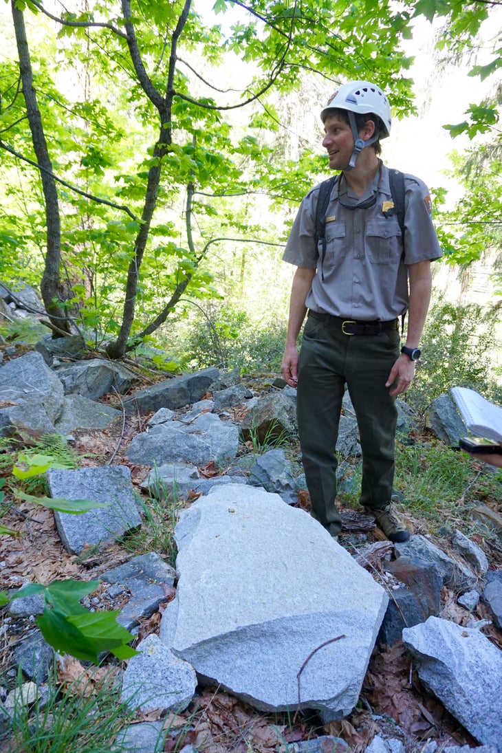 freshrock Shards of rock from a recent rockfall