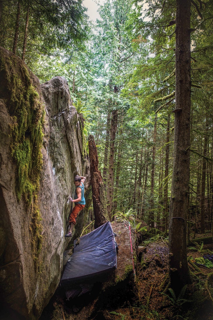Gabe on Project_gn-web Gabe Cisneros Bouldering Rock Climbing 7-11 Boulder Larrabee