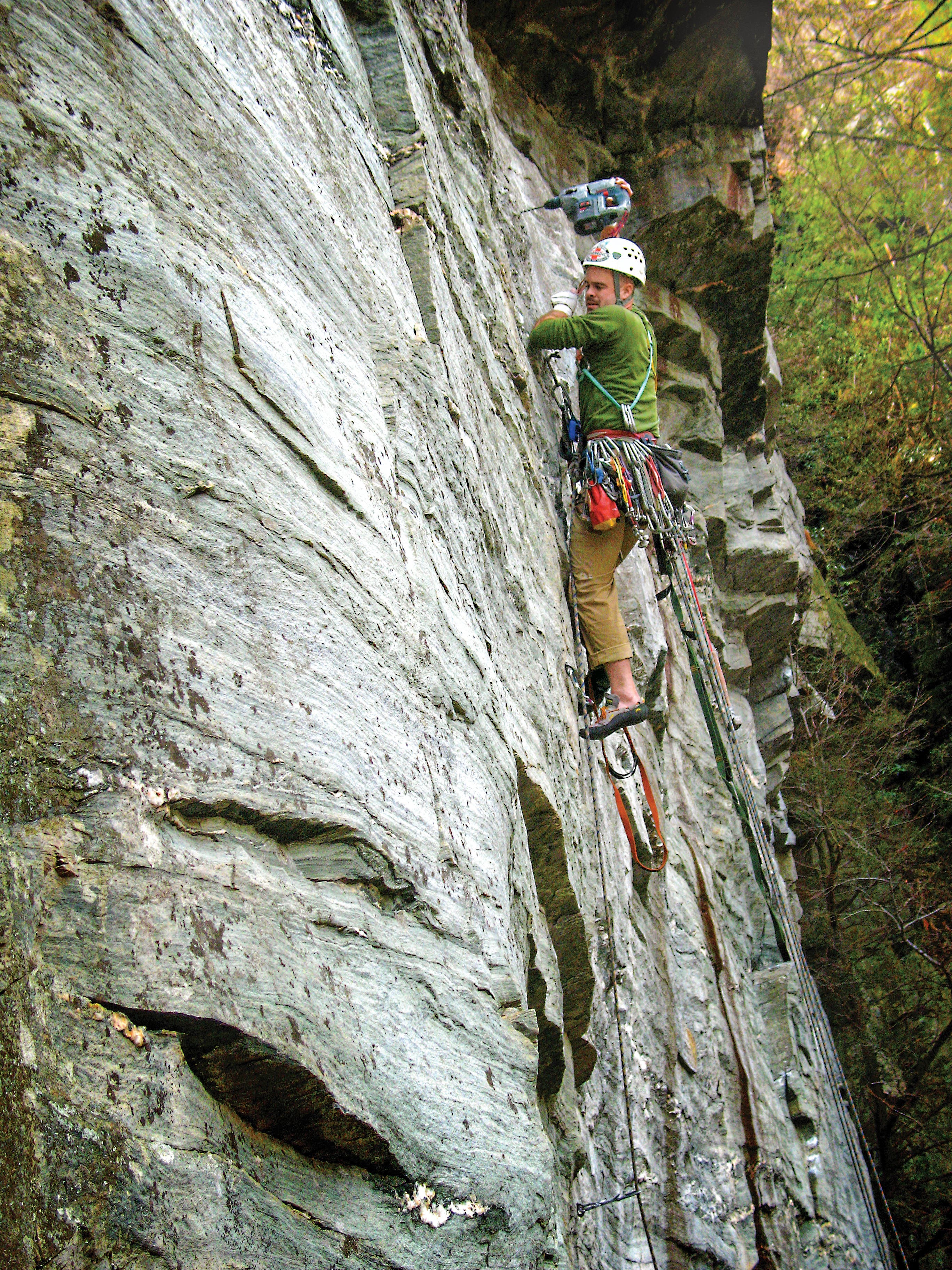 Nathan Brown Rock Climbing Development New Route Drilling