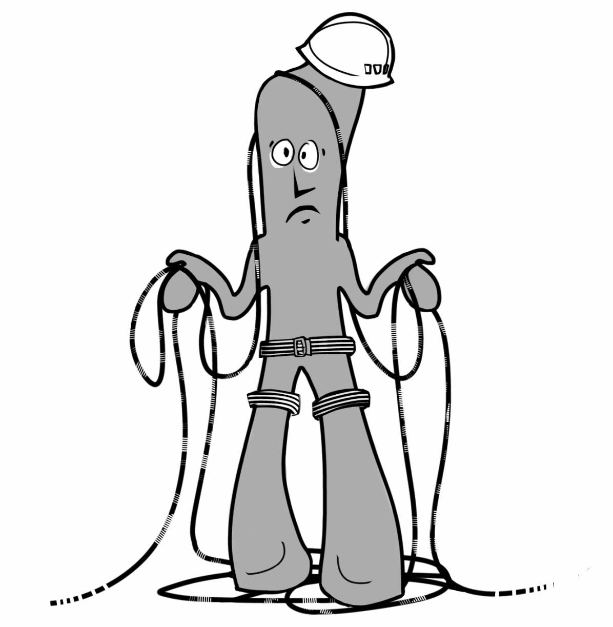 Rock Climbing Gumby Funny Crusty Corner