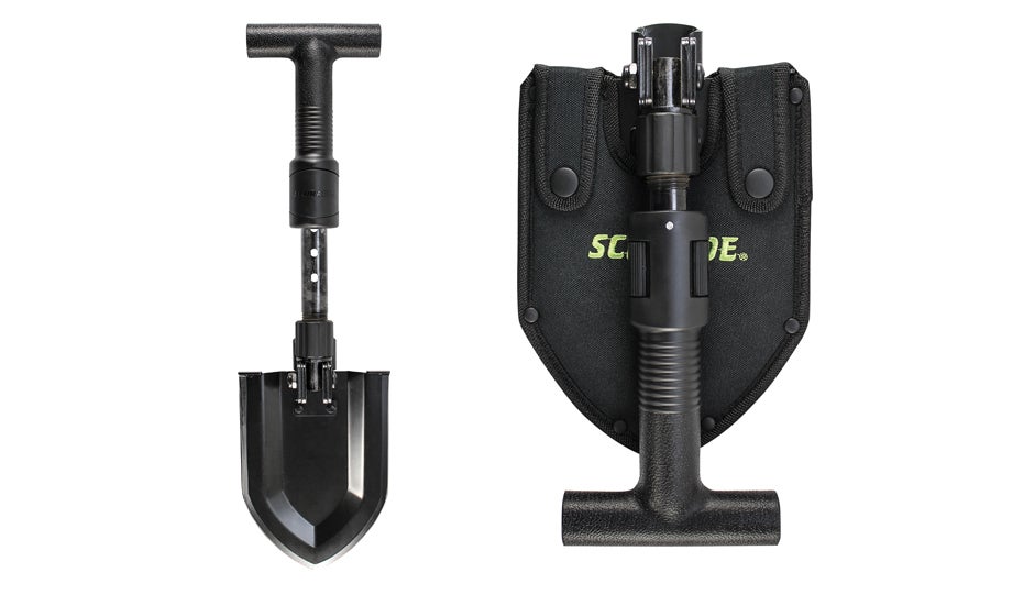 SCHSH1， Telescoping Folding Shovel， PP Handle， Black-
