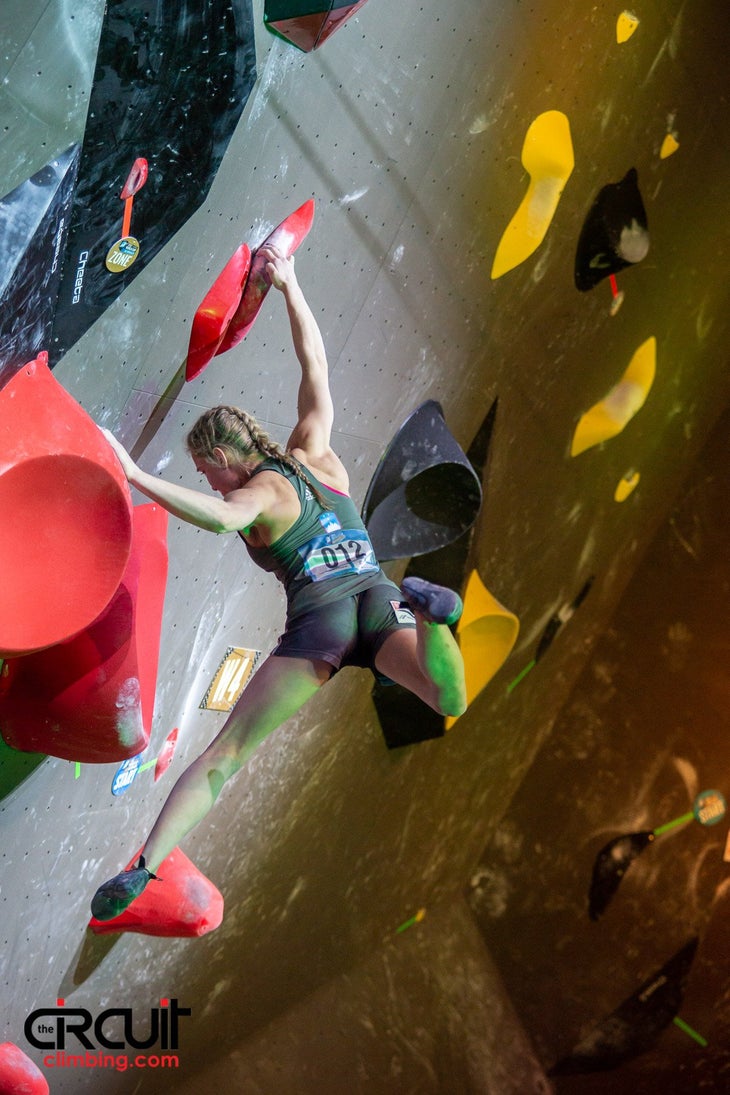30725696_1020318088119629_1779996440743903232_o Janja Garnbret 2018 IFSC Bouldering World Cup Meiringen Climbing Competition