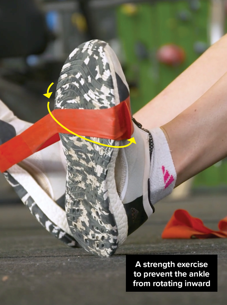 Ankle sprain 2 Resisted Ankle Eversions Rock climbing bouldering sprain injury prevention exercise band