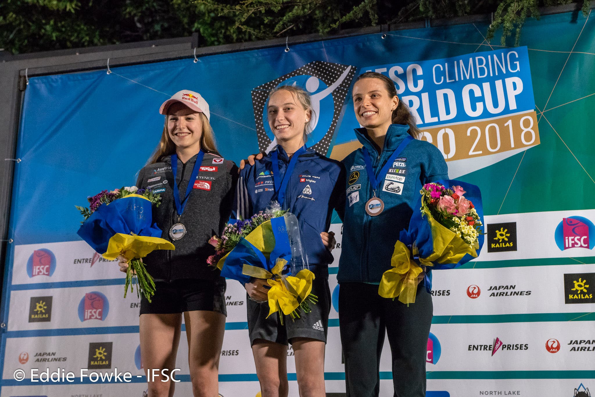 3 IFSC climbing world cup arco italy lead women podium