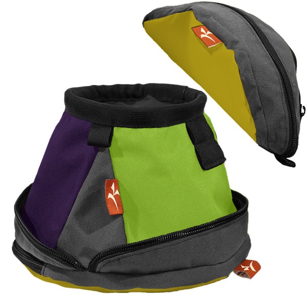 KJ3-Yel-Purp-Neongreen600 Kinetik Kilojoule Chalk Bucket Bag Bouldering Rock climbing