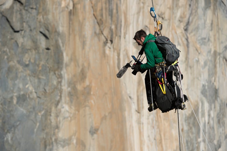 Action_Brett Lowell filming_(c)CoreyRich Brett Lowell filming off the edge of the wall.