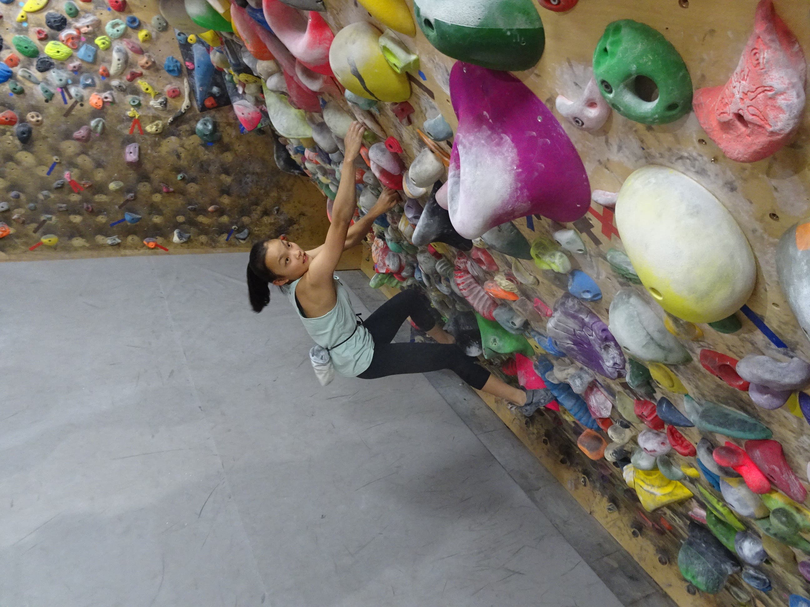 Training at her fathers gym None