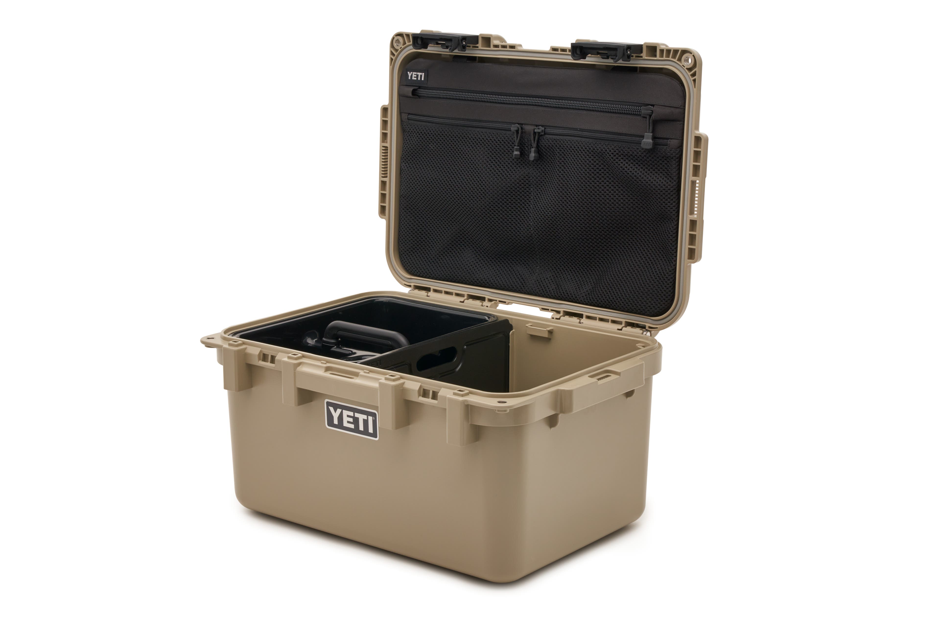 YETI_LoadOutGoBox_Quarter-Turn_Lid-Open_Caddy-Inside_Tan None