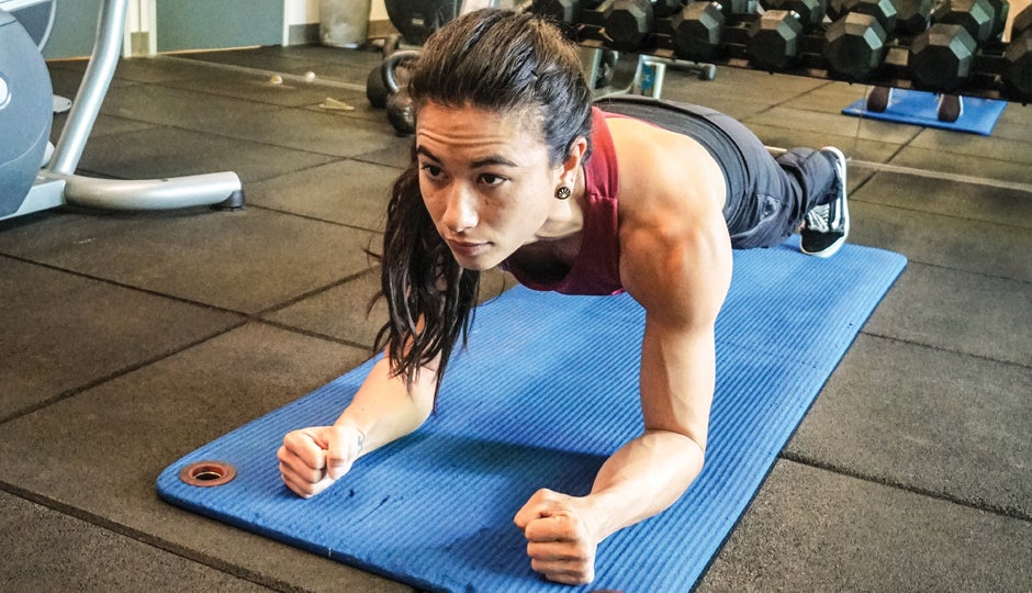 Premium Photo  Sportive fitness woman exercising doing push-ups