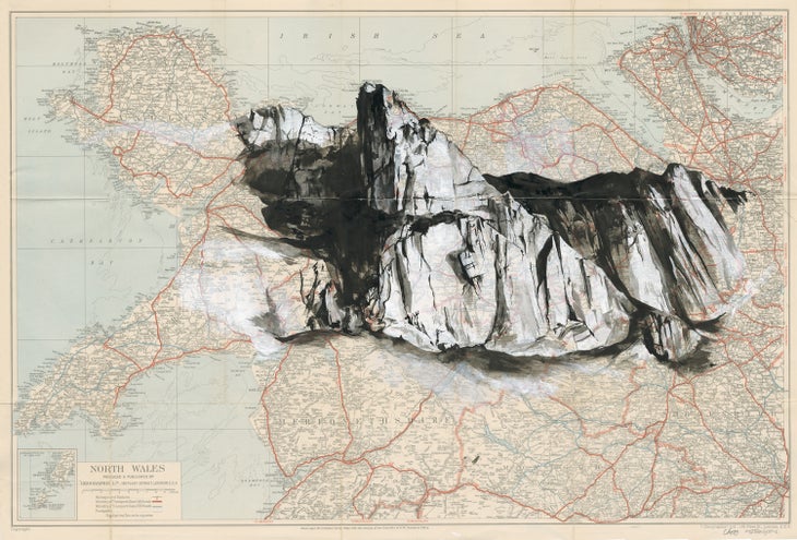 Cloggy, Snowdon on OS map None