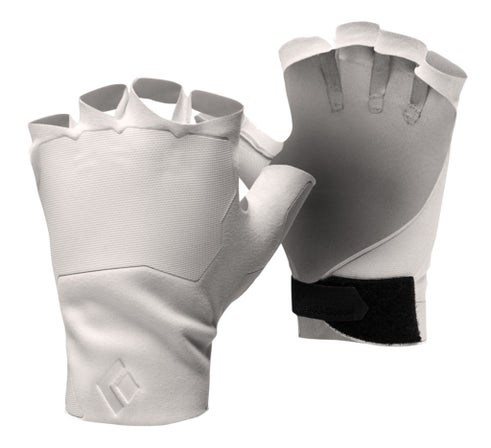 White crack climbing gloves