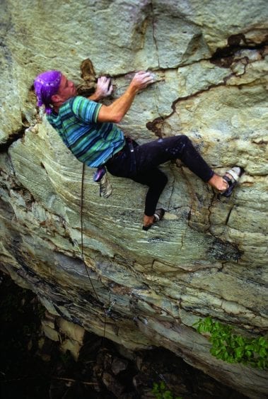 jerry roberts - rob robinson Jerry Roberts on Whatsherface, a 5.13a, Obed River Gorge. Photo: Rob Robinson.