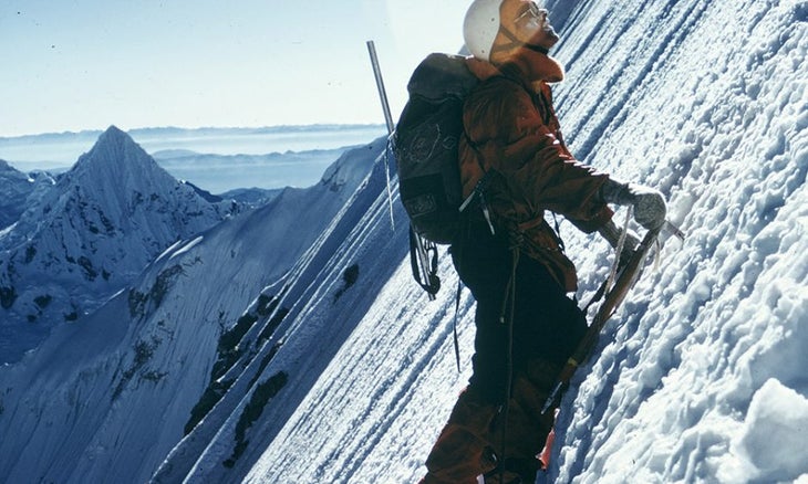 Jock Glidden - George Lowe III 1 Jock Glidden on the North Face of Huandoy, Cordillera Blanca, Peru. Photo: George Lowe III.